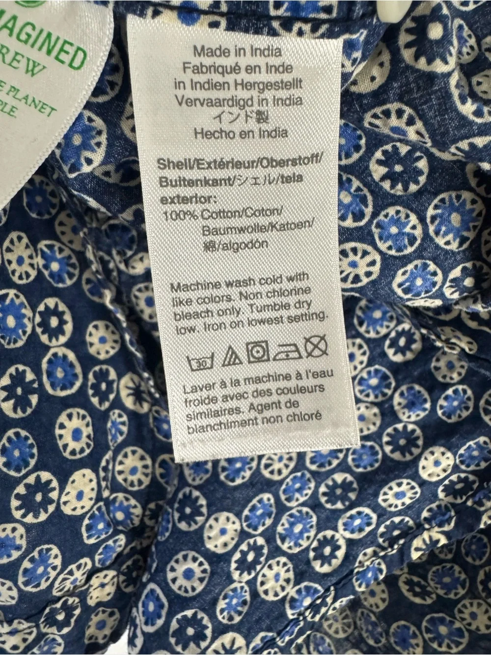 J. Crew Navy Floral Short-Sleeve Button-Down Shirt